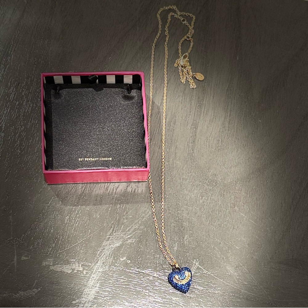 Blue & Gold Heart Juicy Couture Necklace.